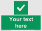 IV7139: Custom green background, green square with tick sign