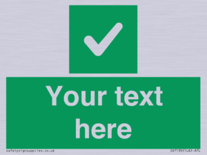 IV7139: Custom green background, green square with tick sign