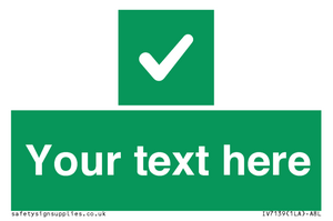 IV7139: Custom green background, green square with tick sign