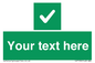IV7139: Custom green background, green square with tick sign