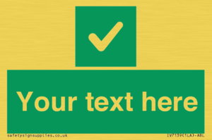 IV7139: Custom green background, green square with tick sign