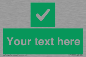 IV7139: Custom green background, green square with tick sign