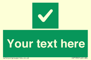 IV7139: Custom green background, green square with tick sign
