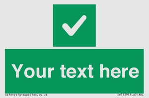 IV7139: Custom green background, green square with tick sign