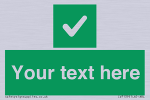 IV7139: Custom green background, green square with tick sign
