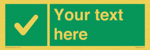IV7139: Custom green background, green square with tick sign