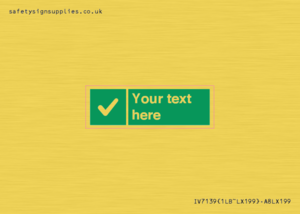 IV7139: Custom green background, green square with tick sign