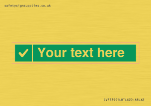 IV7139: Custom green background, green square with tick sign