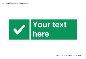 IV7139: Custom green background, green square with tick sign