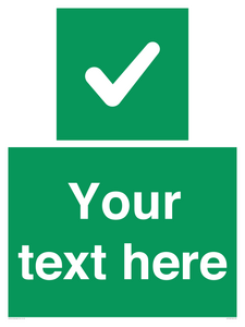 IV7139: Custom green background, green square with tick sign