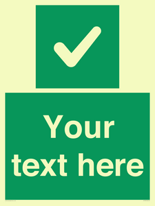 IV7139: Custom green background, green square with tick sign