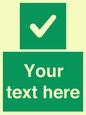 IV7139: Custom green background, green square with tick sign