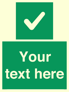 IV7139: Custom green background, green square with tick sign