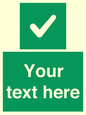 IV7139: Custom green background, green square with tick sign