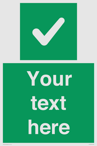IV7139: Custom green background, green square with tick sign