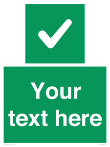 IV7139: Custom green background, green square with tick sign