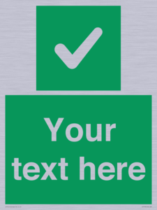 IV7139: Custom green background, green square with tick sign