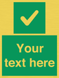 IV7139: Custom green background, green square with tick sign