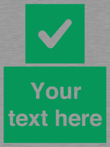 IV7139: Custom green background, green square with tick sign