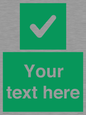 IV7139: Custom green background, green square with tick sign