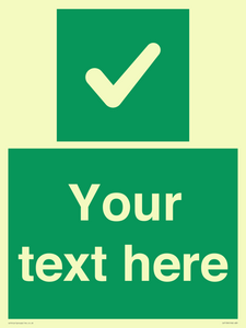 IV7139: Custom green background, green square with tick sign