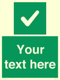 IV7139: Custom green background, green square with tick sign
