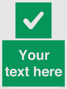 IV7139: Custom green background, green square with tick sign
