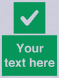 IV7139: Custom green background, green square with tick sign
