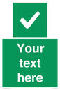 IV7139: Custom green background, green square with tick sign