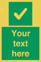 IV7139: Custom green background, green square with tick sign