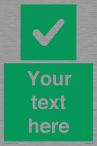 IV7139: Custom green background, green square with tick sign