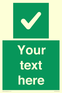 IV7139: Custom green background, green square with tick sign