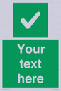 IV7139: Custom green background, green square with tick sign