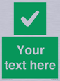 IV7139: Custom green background, green square with tick sign