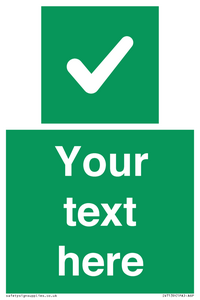 IV7139: Custom green background, green square with tick sign