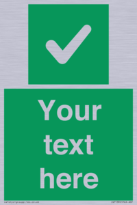 IV7139: Custom green background, green square with tick sign