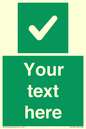 IV7139: Custom green background, green square with tick sign