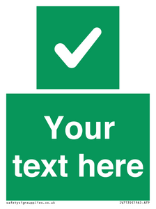 IV7139: Custom green background, green square with tick sign