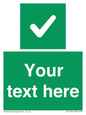 IV7139: Custom green background, green square with tick sign