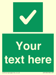 IV7139: Custom green background, green square with tick sign
