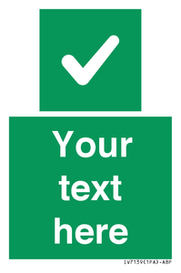 IV7139: Custom green background, green square with tick sign