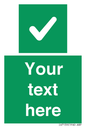 IV7139: Custom green background, green square with tick sign