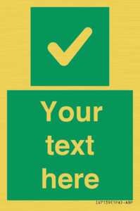 IV7139: Custom green background, green square with tick sign