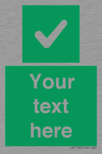 IV7139: Custom green background, green square with tick sign