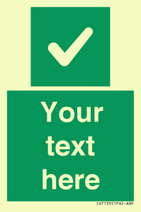 IV7139: Custom green background, green square with tick sign