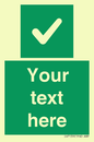 IV7139: Custom green background, green square with tick sign