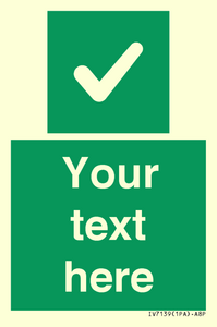 IV7139: Custom green background, green square with tick sign