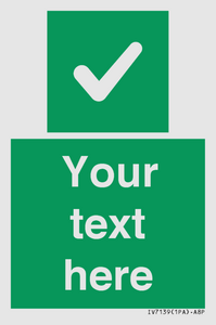IV7139: Custom green background, green square with tick sign