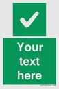 IV7139: Custom green background, green square with tick sign