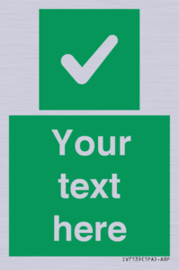 IV7139: Custom green background, green square with tick sign